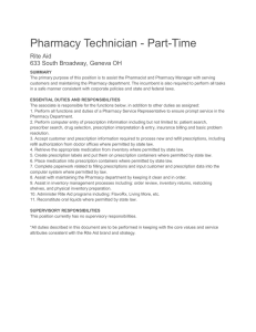 Pharmacy Technician - Part-Time Rite Aid 633 South Broadway, Geneva OH