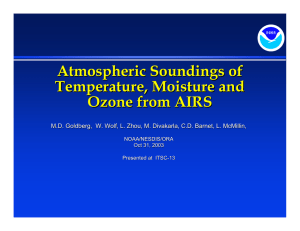 Atmospheric Soundings of Temperature, Moisture and Ozone from AIRS