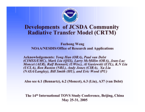 Developments  of JCSDA Community Radiative Transfer Model (CRTM)