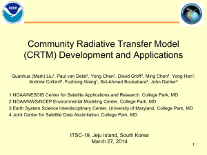 Community Radiative Transfer Model (CRTM) Development and Applications