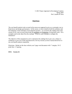 11.484  Project Appraisal in Developing Countries Spring 2005