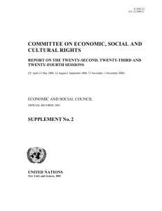 COMMITTEE ON ECONOMIC, SOCIAL AND CULTURAL RIGHTS