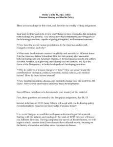 Study Guide #5, 10/11-10/13: Disease History and Health Policy