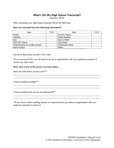 What’s On My High School Transcript?