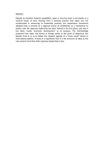 Abstract: Despite  its manifest  material  capabilities,  Japan ...