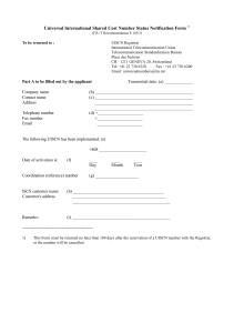 Universal International Shared Cost Number Status Notification Form