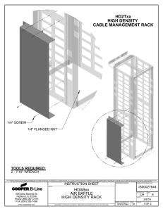 HD2Txx HIGH DENSITY CABLE MANAGEMENT RACK TOOLS REQUIRED: