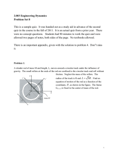 2.003 Engineering Dynamics Problem Set 8