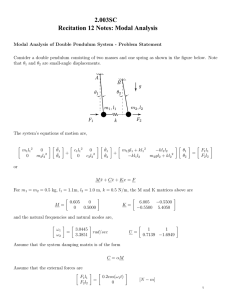 Modal Analysis of Double Pendulum System
