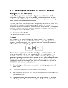 2.141 Modeling and Simulation of Dynamic Systems Assignment #6—Optional