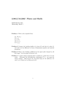 2.081J/16.230J  Plates  and  Shells Self-Evaluation  Quiz