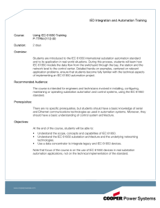IED Integration and Automation Training