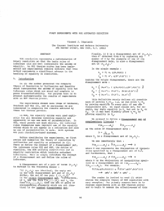 FIRST EXPERIMENTS WITH RUE AUTOMATED DEDUCTION Vincent J. Digricoli