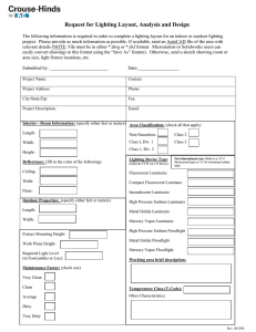 Request for Lighting Layout, Analysis and Design