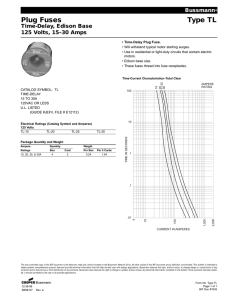 Plug Fuses Type TL Time-Delay, Edison Base 125 Volts, 15–30 Amps