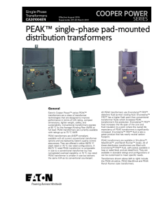 PEAK Single-Phase Pad-Mounted Distribution Transformers