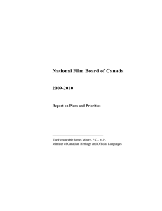 National Film Board of Canada 2009-2010 Report on Plans and Priorities