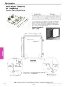 Accessories Panels &amp; Panel Accessories JIC Swing Panels Illustration Sheet and Catalog Number