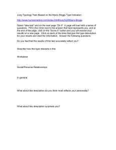 Jung Typology Test (Based on the Myers Briggs Type Indicator)