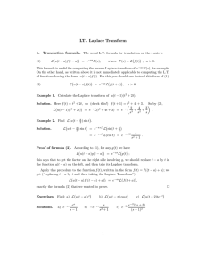 LT.  Laplace Transform 1.  Translation  formula.