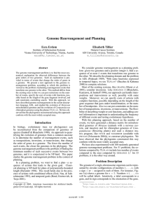 Genome Rearrangement and Planning Esra Erdem Elisabeth Tillier