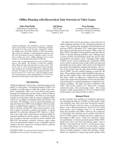 Ofﬂine Planning with Hierarchical Task Networks in Video Games John-Paul Kelly