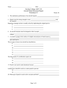 Aircraft Metal Structural Repair Worksheet