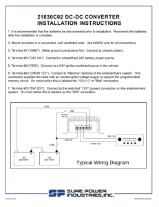 21030C02 DC-DC CONVERTER INSTALLATION INSTRUCTIONS