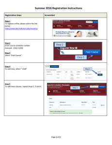Summer 2016 Registration Instructions  Registration Steps Screenshot