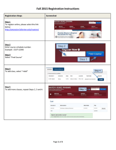 Fall 2015 Registration Instructions  Registration Steps Screenshot