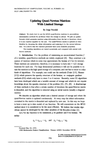With Limited Storage Updating  Quasi-Newton Matrices By Jorge Nocedal