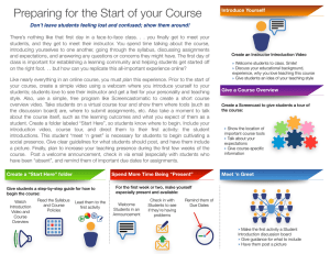 Preparing for the Start of your Course