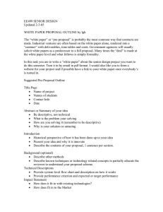 Senior Design White Paper Proposal Outline