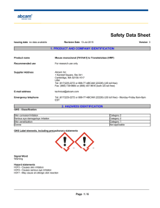Safety Data Sheet 1. PRODUCT AND COMPANY IDENTIFICATION