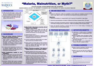 “Malaria, Malnutrition, or Myth?” 1. INTRODUCTION 3. AIM AND OBJECTIVES
