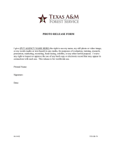 PHOTO RELEASE FORM