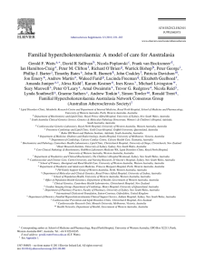 Familial hypercholesterolaemia: A model of care for Australasia