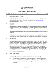 ADMINISTRATIVE PROCEDURES 80.01  Incident Qualifications Certification Committee