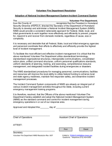 Volunteer Fire Department Resolution