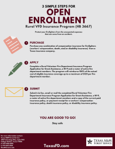 OPEN ENROLLMENT 3 SIMPLE STEPS FOR Rural VFD Insurance Program (HB 3667)