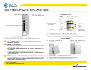 1050E-T ETHERNET SWITCH INSTALLATION GUIDE POWER SUPPLY WIRING