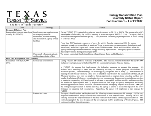 Energy Conservation Plan Quarterly Status Report