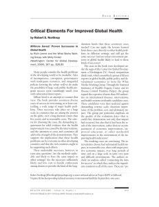 Critical Elements For Improved Global Health by Robert S. Northrup
