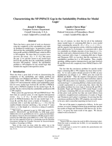 Characterizing the NP-PSPACE Gap in the Satisﬁability Problem for Modal Logic