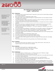 Zero 88 Engineering Specifications Juggler – Lighting Desk