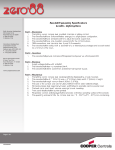 Zero 88 Engineering Specifications Level 6 – Lighting Desk