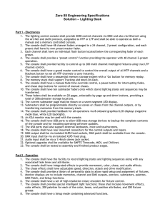Zero 88 Engineering Specifications – Lighting Desk Solution
