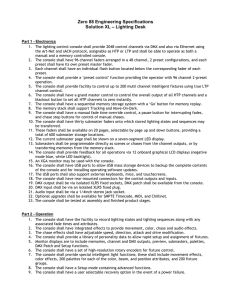 Zero 88 Engineering Specifications – Lighting Desk Solution XL