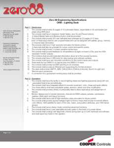 Zero 88 Engineering Specifications ORB – Lighting Desk