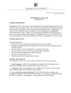 FUNDAMENTALS OF LAW SUMMER 2016